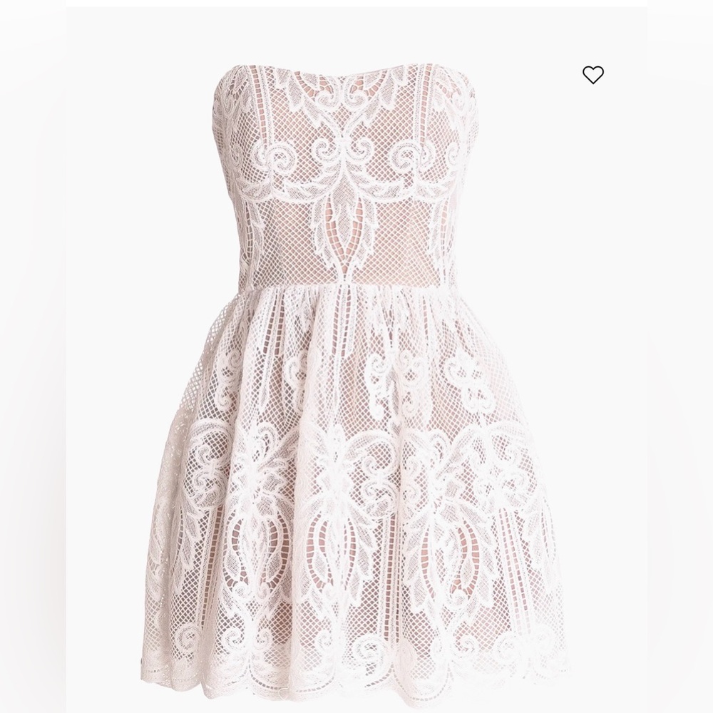Dress the Population Sasha Lace Strapless Fit & Flare Minidress